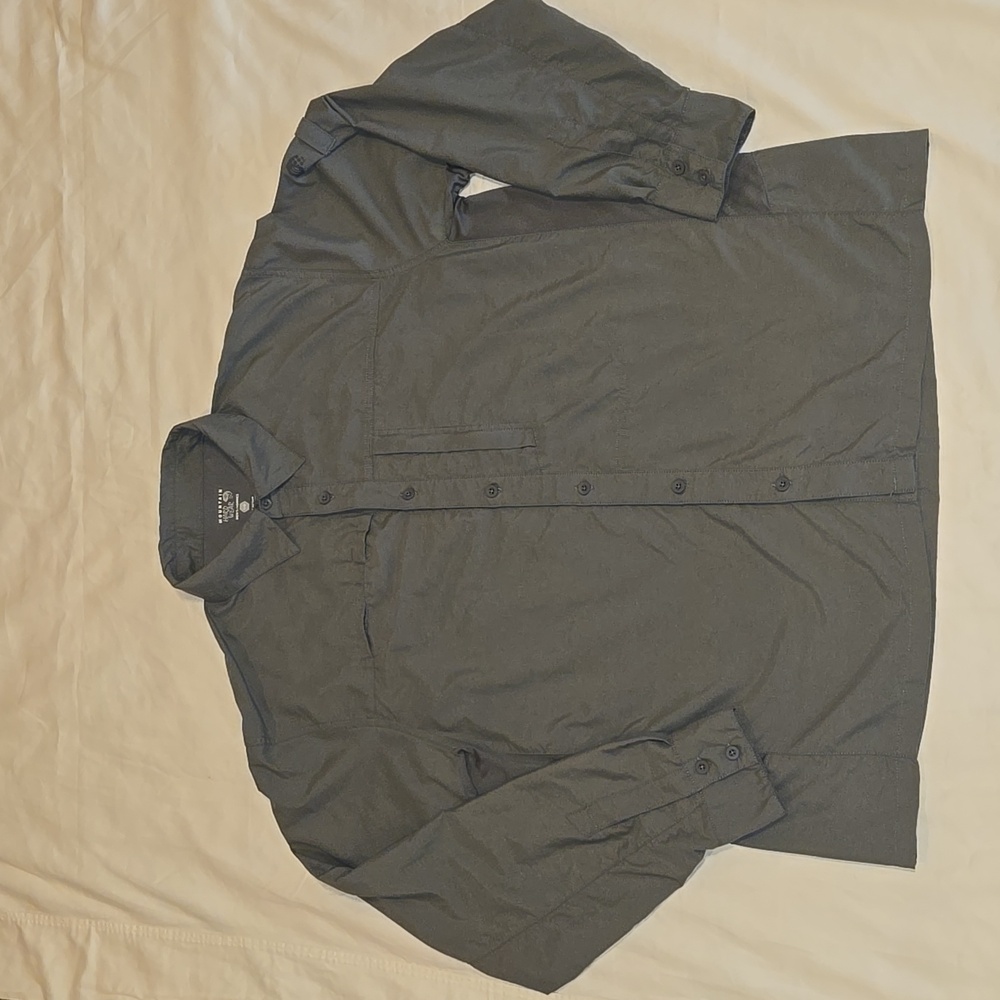Mountain Hard Wear Men's Charcoal Long Sleeve Button-Up Shirt